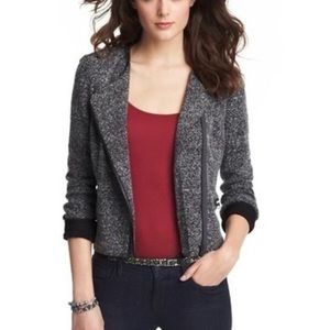 Loft gray knit moto jacket